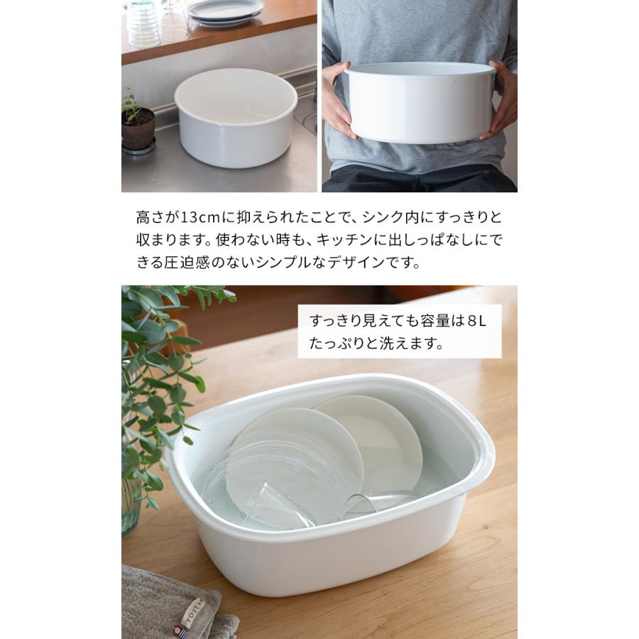 野田琺瑯（noda horo） 洗い桶 新 丸型 8L 日本製 白 琺瑯 ホーロー