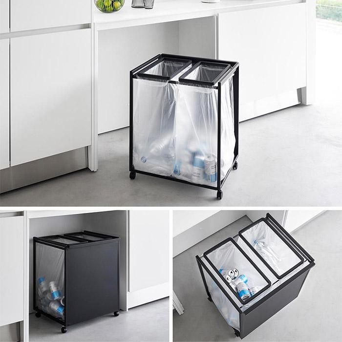 tower 目隠し分別ダストワゴン タワー 45L 2分別 キャスター付き 45