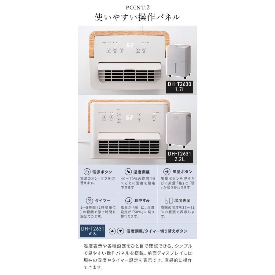 THREEUP（スリーアップ） コンパクト コンプレッサー式 除湿機 ウッド
