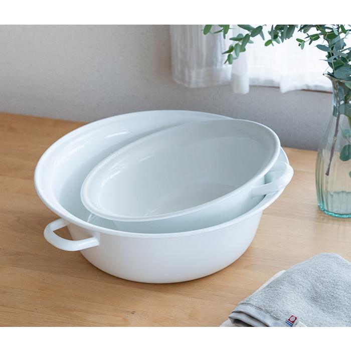 野田琺瑯（noda horo） たらい 10L 琺瑯 ホーロー ハンドル付き バケツ