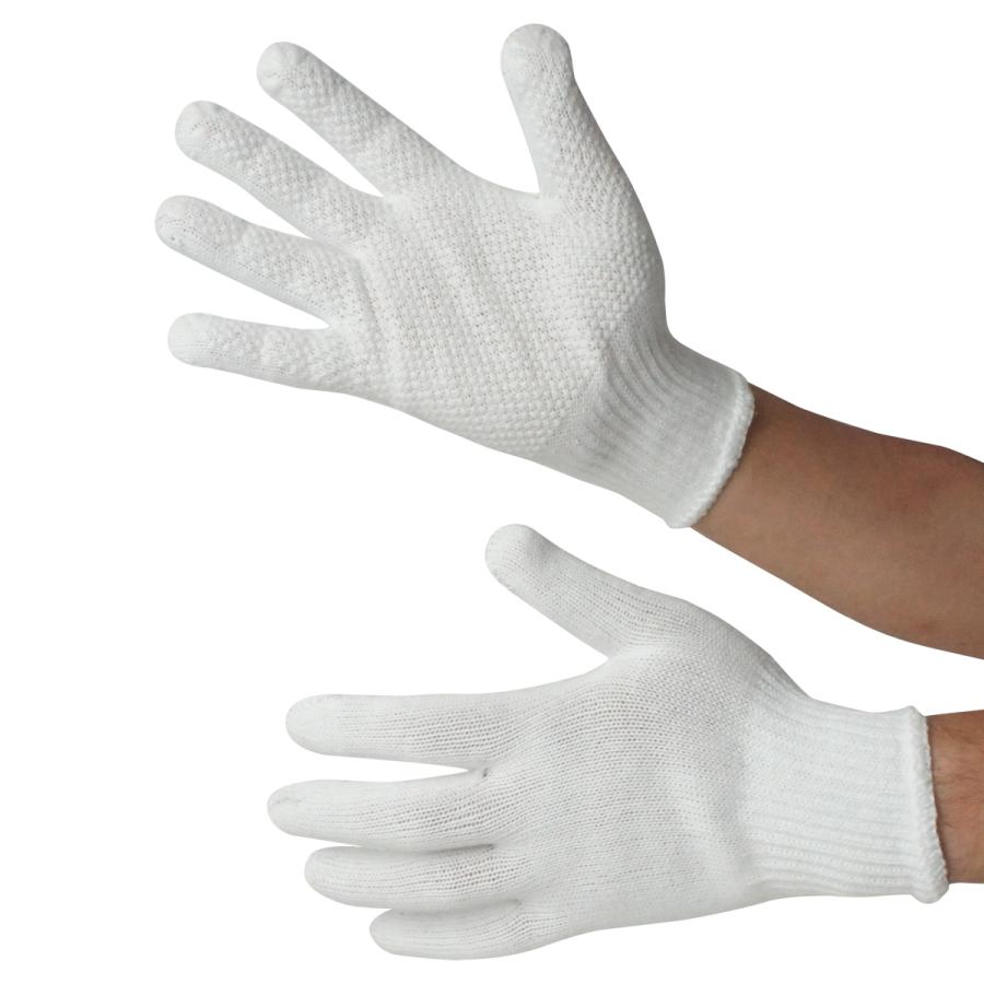 ACE 軍手 純綿 すべり止め軍手 100双 業務用 徳用 作業手袋 DIY ドット