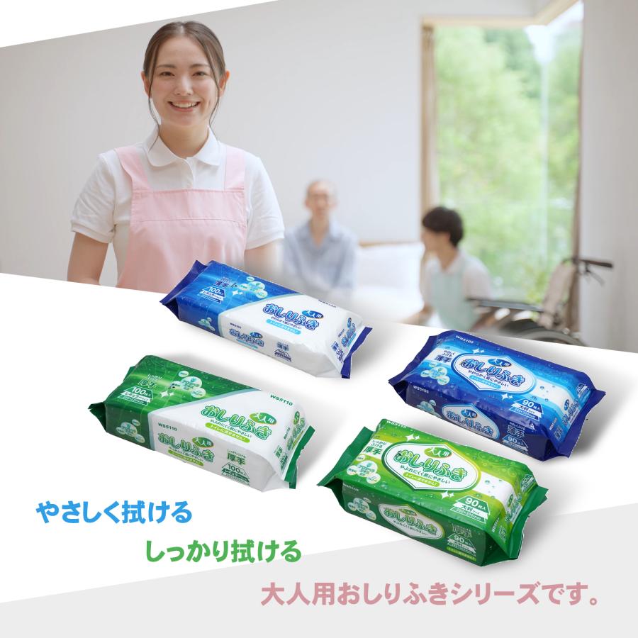 1800枚入 大人用 おしりふき 90枚入×20 大判サイズ 200×300mm ケース