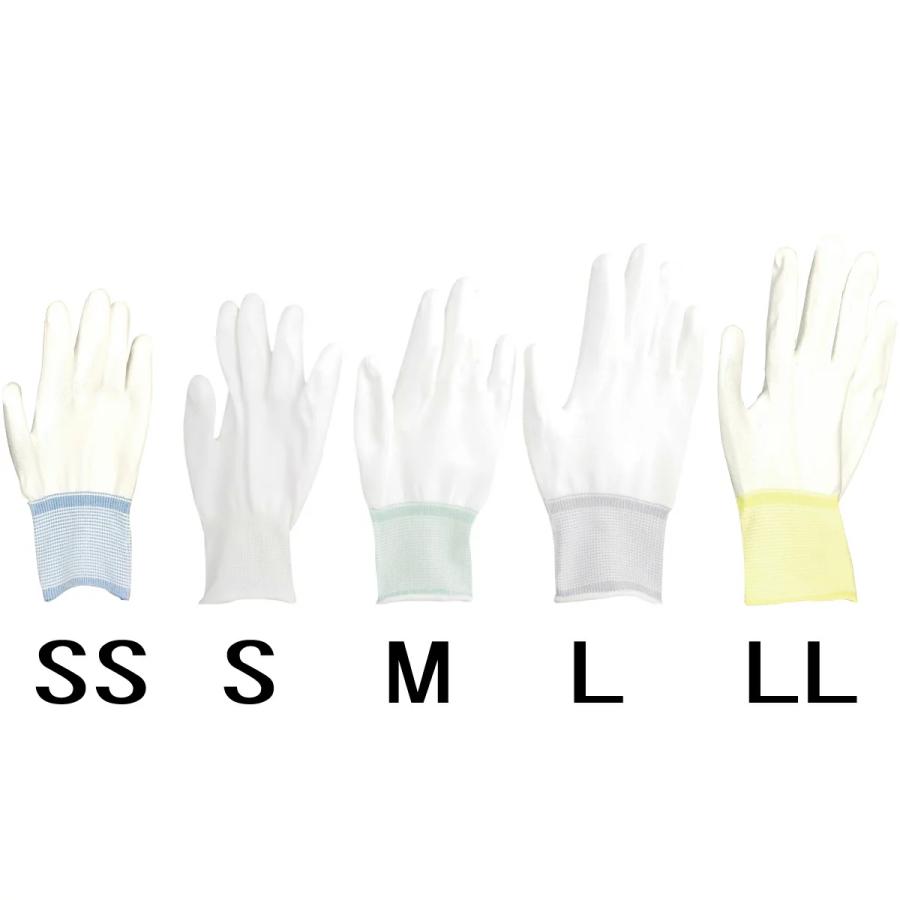 ACE ウレタン手袋 100双 背抜き手袋 手の平コーティング 白 大量