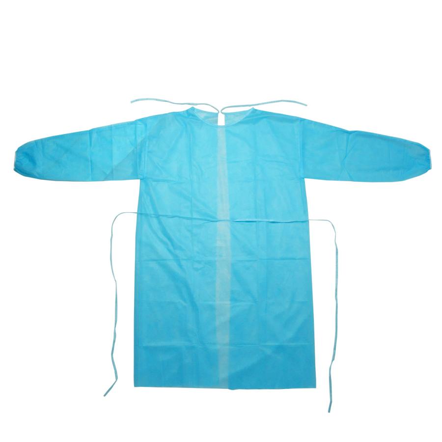 ACE アイソレーションガウン 不織布ガウン 100枚 ブルー 紐 マジック
