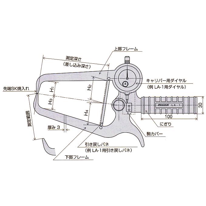 尾崎製作所 LA-24 外側ダイヤルキャリパーゲージ PEACOCK ピーコック