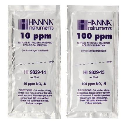 ポイント5倍／ ハンナ HI 9829-14/15 9829用 硝酸態窒素 10&100ppm標準