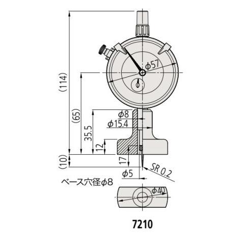 ミツトヨ 7210 ダイヤルデプスゲージ :7210-MITUTOYO-Y120459:ハカル ...