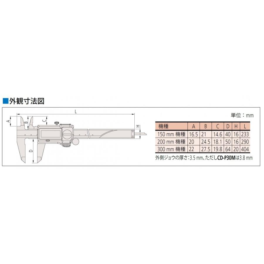 ミツトヨ CD-P30M 500-714-20 デジタルノギス ABSストップキャリパ 