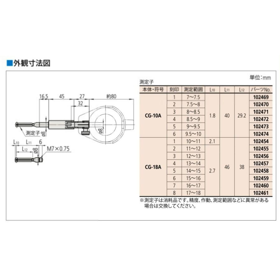 ミツトヨ（Mitutoyo） 526-102 CG-18A 小口径シリンダゲージ