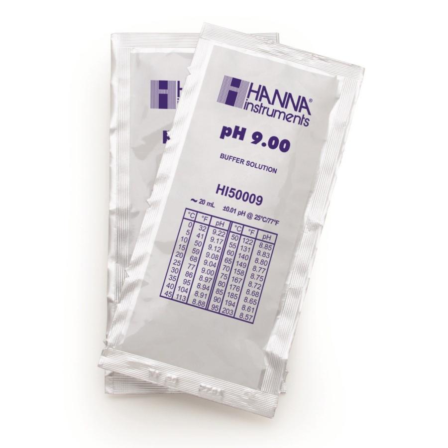 ハンナインスツルメンツ HI 50009-02テクニカルタイプ pH標準液 pH 9.00 証明書付 20mL×25袋 HANNA｜e-hakaru