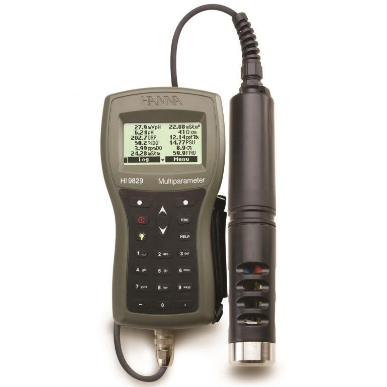 ハンナインスツルメンツ HI 9829-12201 ポータブル多項目pH ORP EC DOセンサー付属   ログ  GPS機能 20mケーブル付 HANNA
