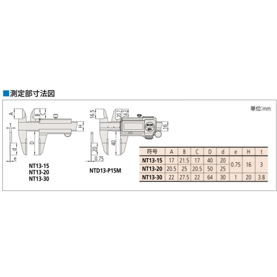 ミツトヨ 573-634-20 NTD13-P15M デジタルブレードノギス 防水ブレード 