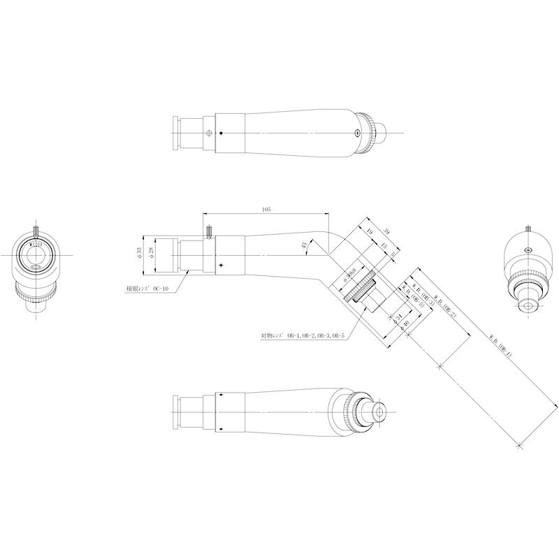 中央精機 TS-C-2-10-4 C型鏡筒 対物2接眼10クロス