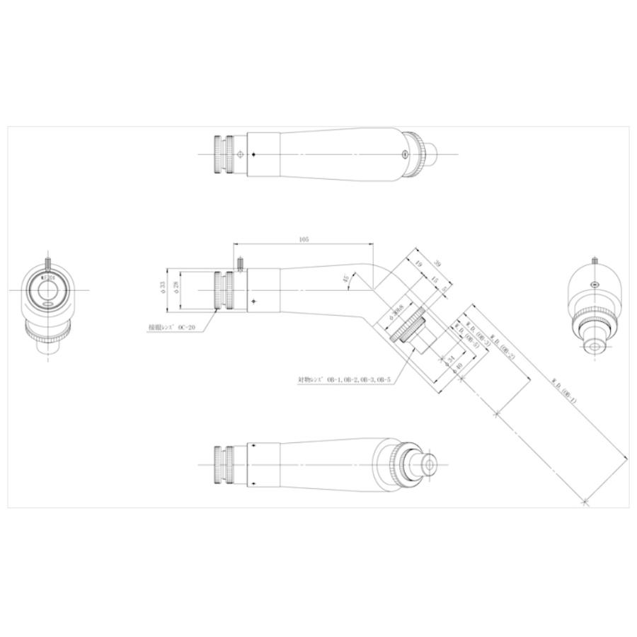 中央精機 I型鏡筒 対物2接眼20クロスミクロ2 TS-I-2-20-5 DIY・工具 中央精機 L型鏡筒 対物0.5接眼20クロス TS-L-05-20-2