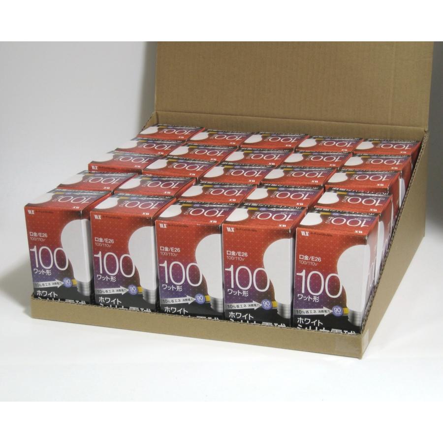 まとめて特価☆やさしい！ホワイトシリカ電球100W形25個/セット・M1P