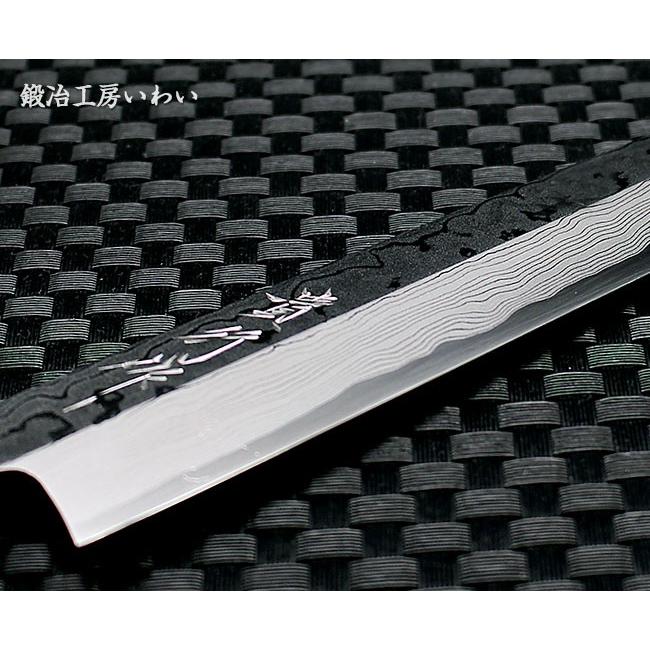 越前打刃物　鍛治工房いわい　黒打　切付　柳刃　210mm 7寸　包丁　青鋼　薄刃 越前打刃物 鍛治工房いわい 黒打 切付 柳刃 210mm 7寸 包丁 青鋼 薄刃