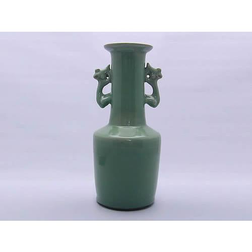 青磁　耳付花瓶 Japan Pottery Net / 鍋島青磁耳付花瓶