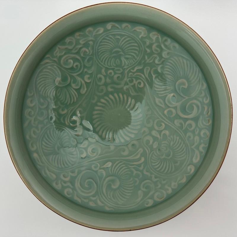 古瀬戸　青磁草花文鉢　江戸時代中期頃 古瀬戸 青磁草花文鉢 江戸時代中期頃 古瀬戸 青磁草花文鉢