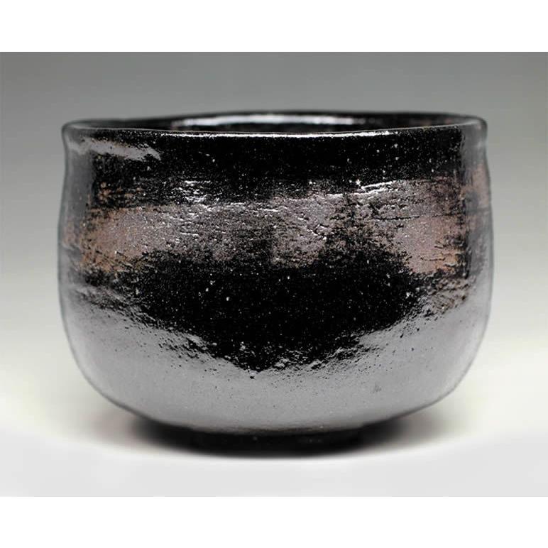 吉村楽入　2015年初春作品　楽入印　「時雨」写　黒楽茶碗