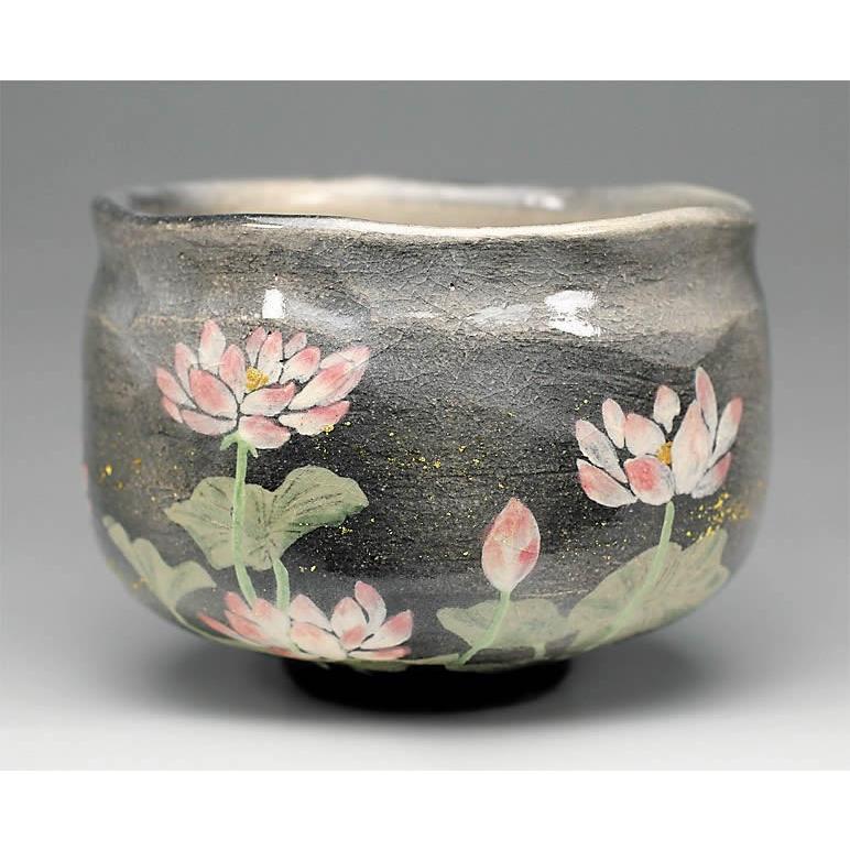 吉村楽入 2016年初春作品 「蓮の絵」茶碗 : 心斎橋花房ヤフー店 - 通販