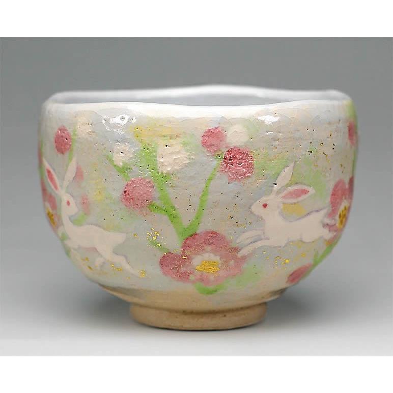 吉村入　2016年初春作品　「うさぎの絵」茶碗