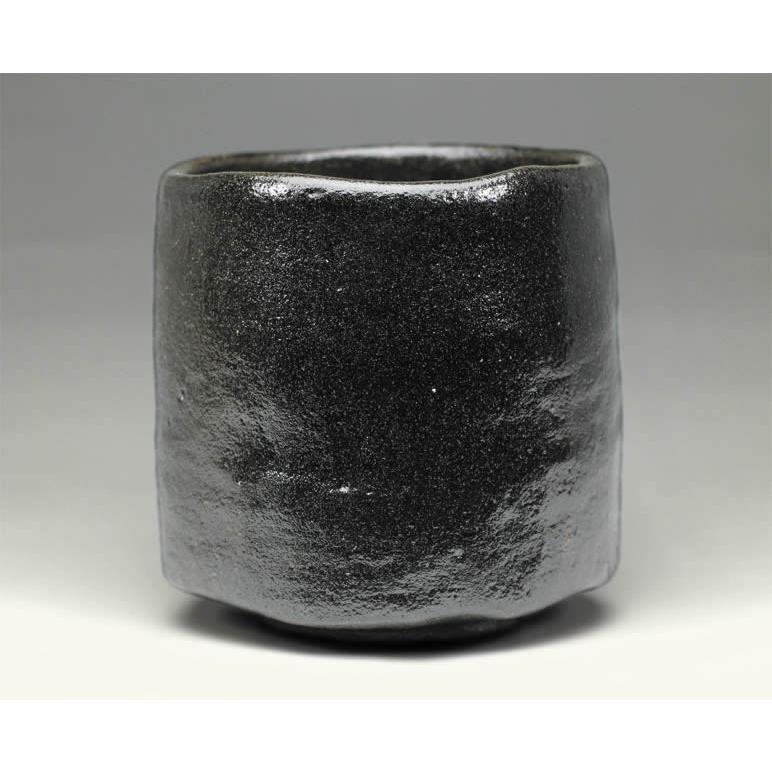 吉村楽入　2016年初春作品　左入「ヒヒ」写　黒楽茶碗