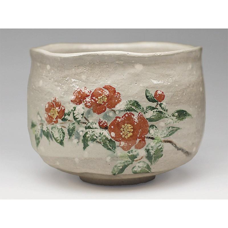 吉村楽入 2019年初春細工物 椿の絵 茶碗 抹茶茶碗-日本茶用品、茶道具-キッチン、日用品、文具