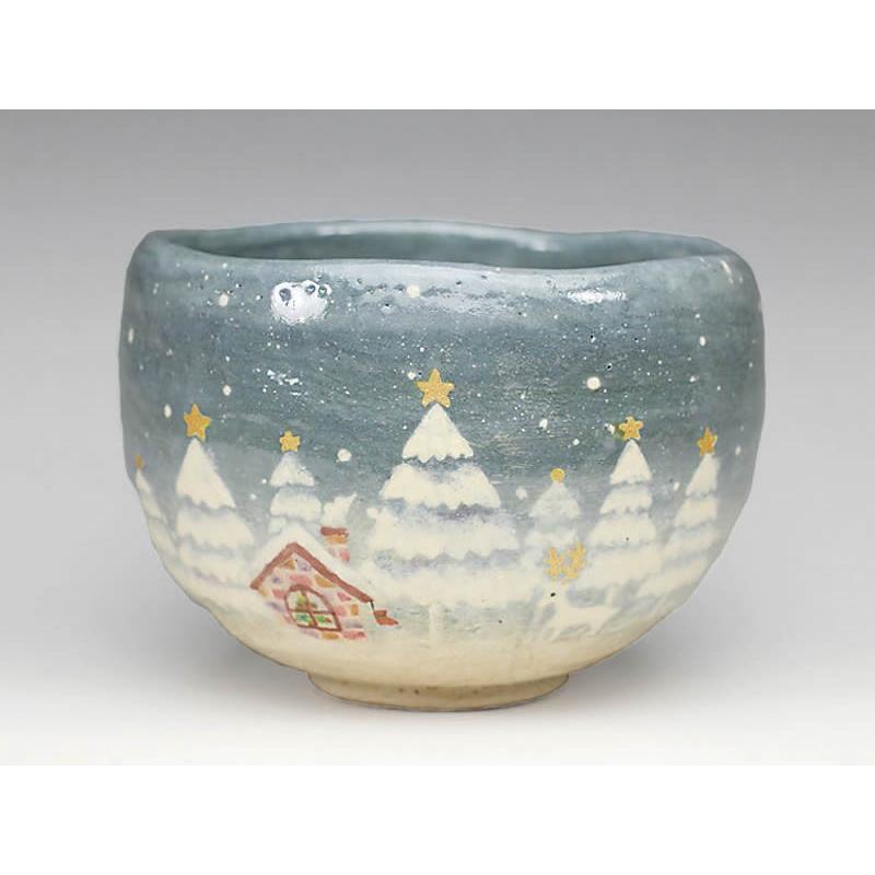 茶器/茶道具 抹茶茶碗 クリスマス 楽茶碗 聖夜 吉村楽入作 （楽焼き