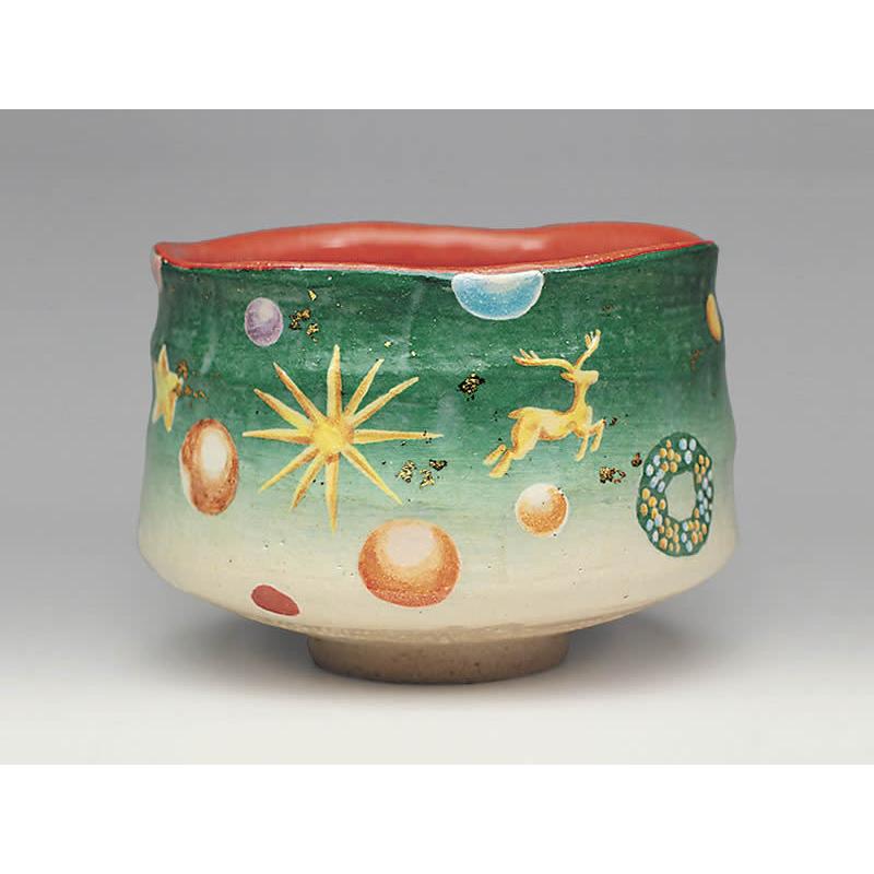 吉村楽入 2021年初春作品 楽入印 クリスマス飾り図 茶碗 : 心斎橋花房