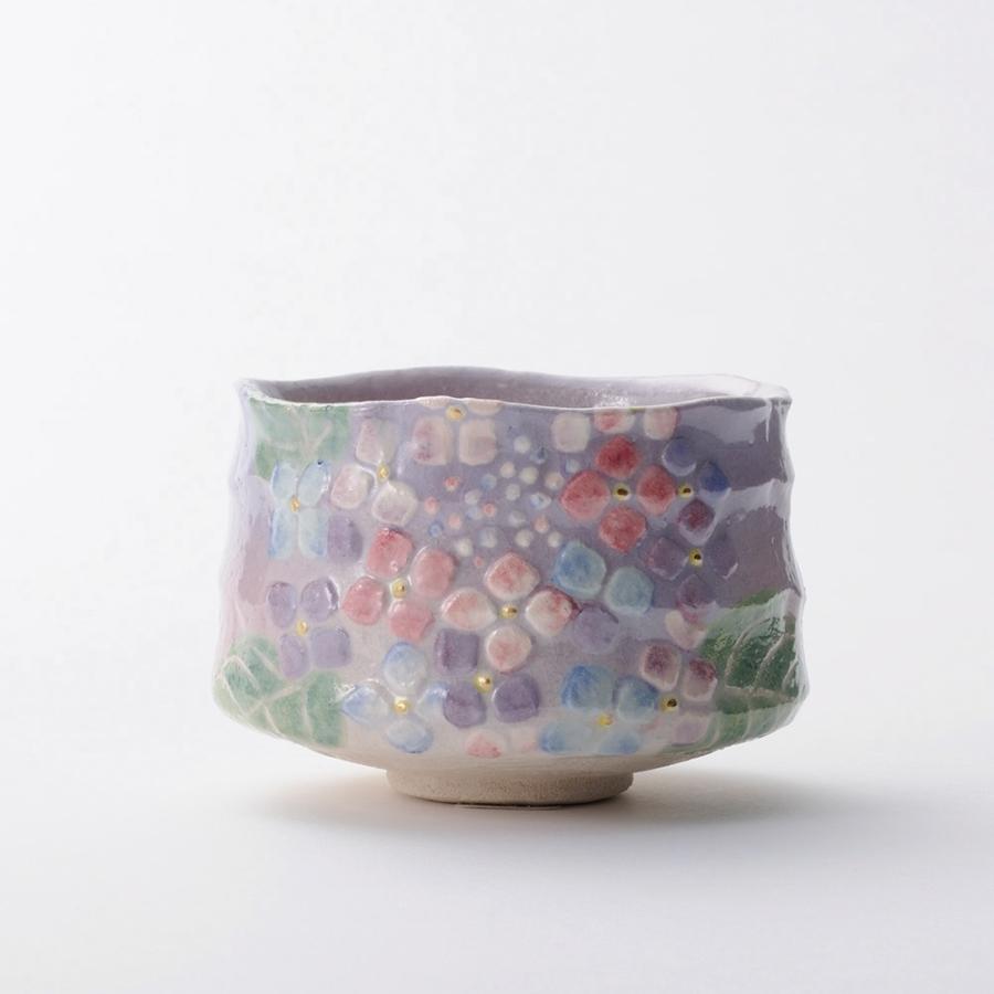 吉村楽入 2024年新春作品 紫陽花 季節茶碗 楽入印 : 心斎橋花房ヤフー