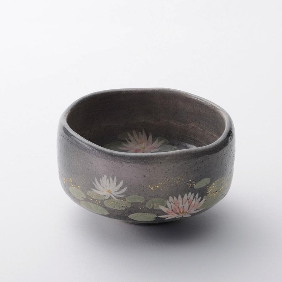 吉村楽入 2024年新春作品 馬盥形 蓮の絵 季節茶碗 楽入印 : 心斎橋花房