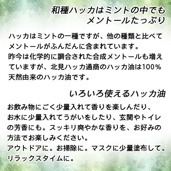 まとめ買い 2個セット ペパーミント ハッカ油リフィル 12ml×2本 北見ハッカ通商 北のかおり 薄荷 ミント 送料無料 M6｜e-hanas｜03