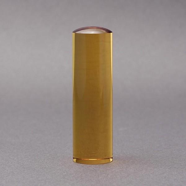 印鑑／実印／黄水晶／18mm／ケース別売／石彫り職人の作成印影