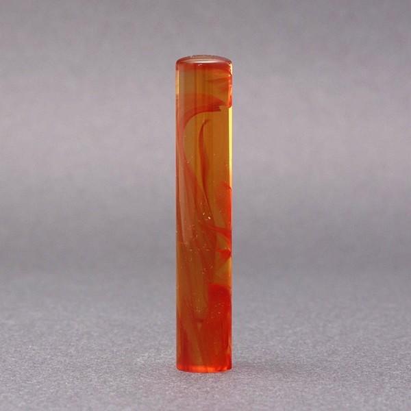 印鑑／銀行印／琥珀／10.5mm／ケース別売／熟練職人の手彫り仕上げ