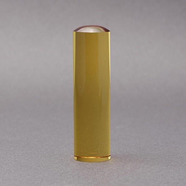 印鑑／認印／黄水晶／16.5mm／ケース別売／石彫り職人の作成印影