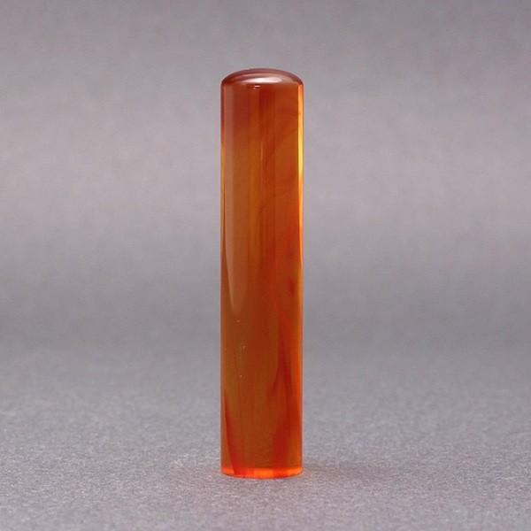 印鑑／認印／琥珀／12mm／ケース別売／上彫り職人の完全手彫り