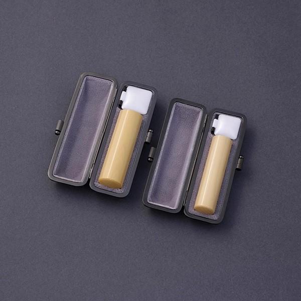 印鑑セット／実印・銀行印2本セット／エレガント付-SS-上柘・アカネ-13.5mm12mm／熟練職人の手彫り仕上げ