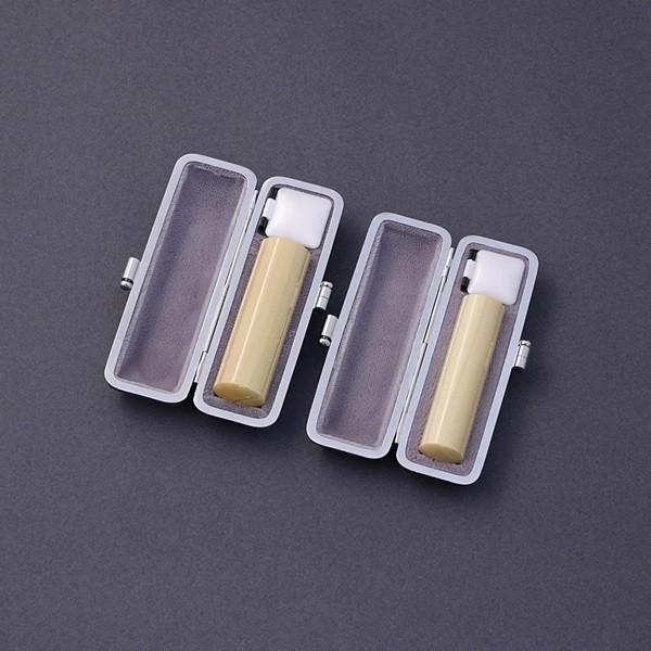 印鑑セット／実印・銀行印2本セット／プラチナ付-L-薩摩本柘-16.5mm13.5mm／大周先生の完全手彫り