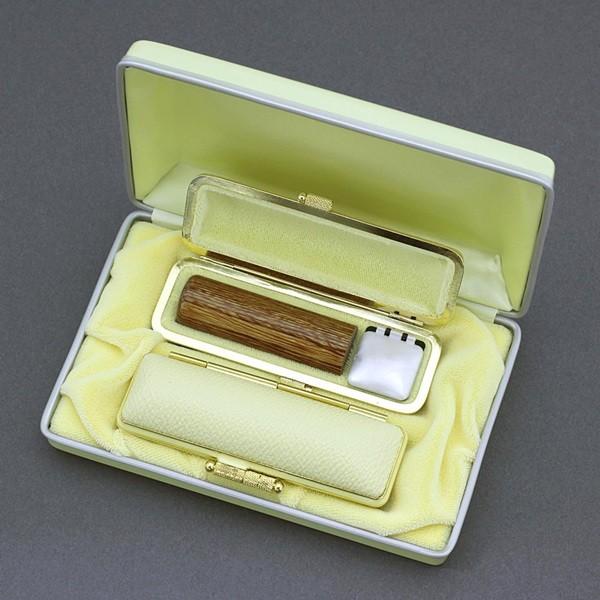 印鑑セット／実印・銀行印2本セット／ファンシー+Sケース付-L-彩樺-16.5mm13.5mm／上彫り職人の完全手彫り