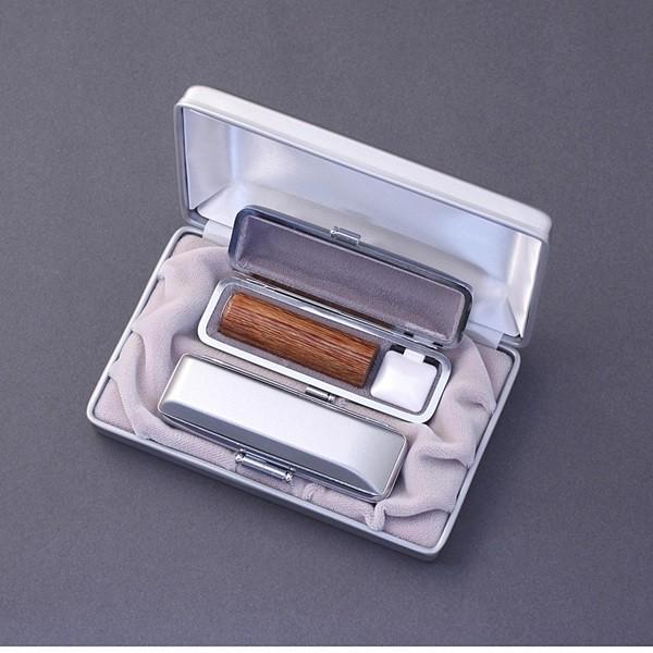 印鑑セット／実印・銀行印2本セット／プラチナ+Sケース付-L-彩樺-16.5mm13.5mm／上彫り職人の完全手彫り