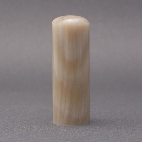 印鑑／法人銀行印／丸寸胴タイプ／オランダ水牛純白・牛角白／21mm／ケース別売／上彫り職人の完全手彫り
