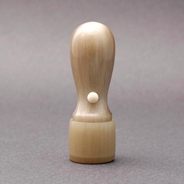 印鑑／法人銀行印／丸天丸タイプ／オランダ水牛純白・牛角白／18mm／ケース別売／大周先生の完全手彫り