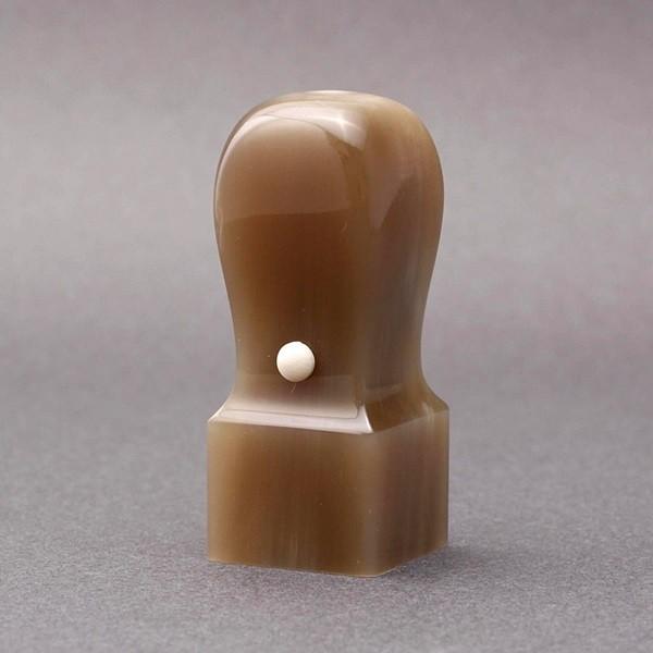 法人印／角印／天丸タイプ-オランダ水牛(高級芯持)-24mm／ケース別売／上彫り職人の完全手彫り