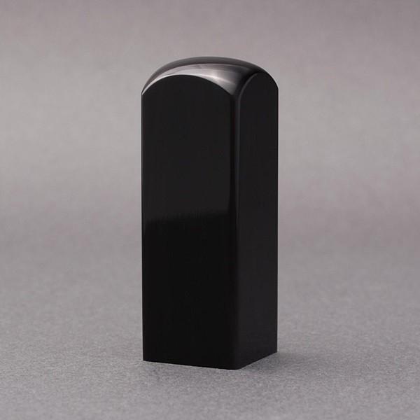 法人印／角印／寸胴タイプ-黒水牛(高級芯持)-21mm／ケース別売／大周先生の完全手彫り
