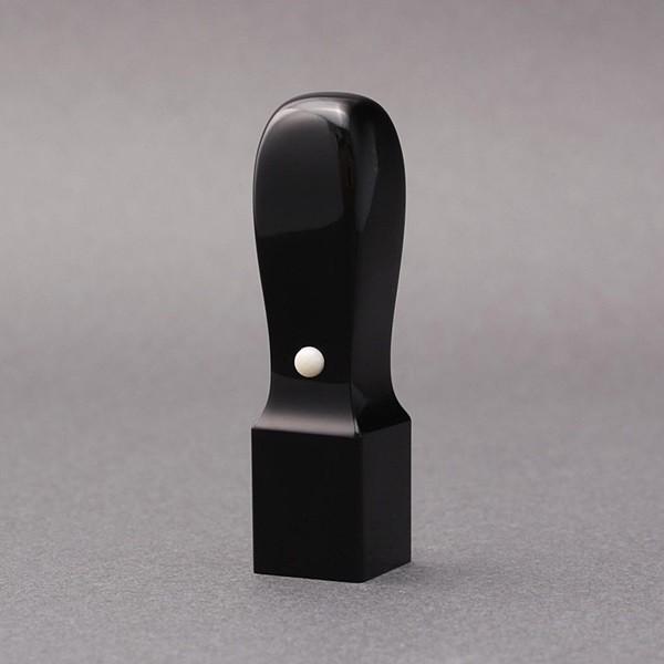 法人印／角印／天丸タイプ-黒水牛(高級芯持)-15mm／ケース別売／大周先生の完全手彫り