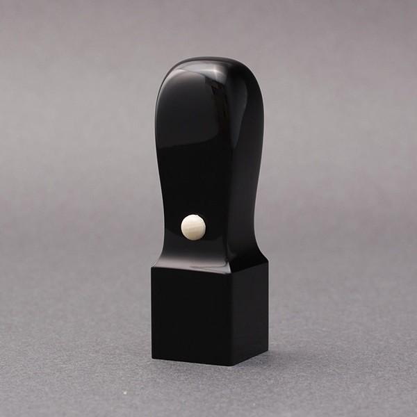 法人印／角印／天丸タイプ-黒水牛(高級芯持)-18mm／ケース別売／大周先生の完全手彫り