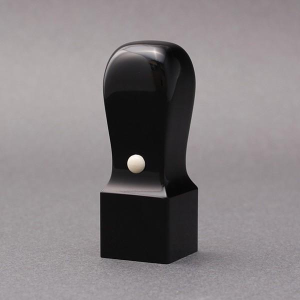 法人印／角印／天丸タイプ-黒水牛(高級芯持)-21mm／ケース別売／大周先生の完全手彫り