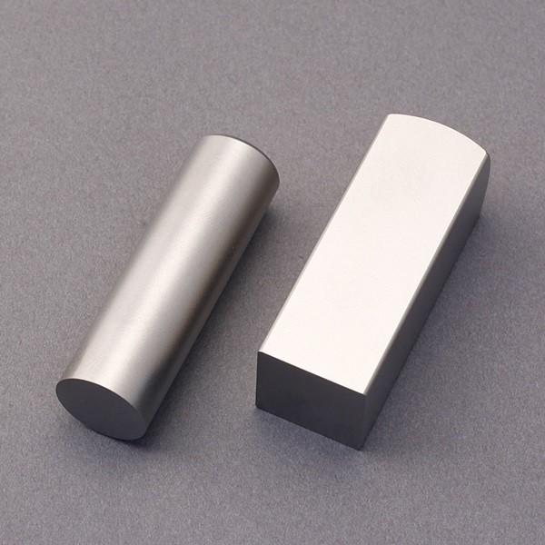 法人印鑑セット／シルバーチタン代表者印-角印2本SLセット(丸寸胴16.5mm-角寸胴24mm)／熟練職人の作成印影
