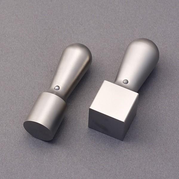 法人印鑑セット／シルバーチタン代表者印-角印2本MMセット(丸天丸18mm-角天丸21mm)／熟練職人の作成印影