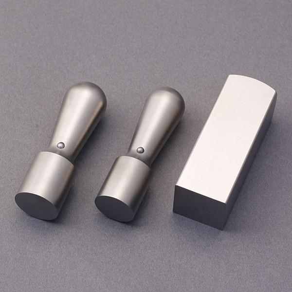 法人印鑑セット／シルバーチタン-LLLセット(丸天丸21mm-丸天丸21mm-角寸胴24mm)／熟練職人の作成印影